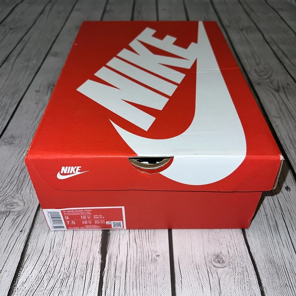 Size 9 Women's 7.5 Men's - Nike Dunk High White / Black With Box